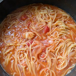 1193548の作ってみた!投稿(【フライパン1つ】簡単トマトとツナのワンパン絶品パスタ！)
