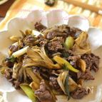 【舞茸と牛肉のすき焼き風炒め】お肉柔らか！ご飯が進む甘辛味♬