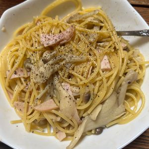 ゆくゆくの作ってみた!投稿(エリンギとベーコンのコンソメ醤油パスタ【#レンジ#ランチ】)