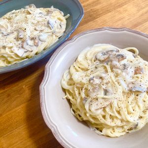 ゆかりの作ってみた!投稿(米粉で簡単♡マッシュルームのチーズクリームパスタ)