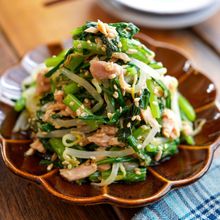 【もやしと春菊のツナ和え】シャキシャキ食感◎ヘルシー副菜♪