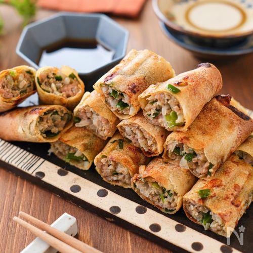 【春巻き餃子】これは簡単！パリッとジューシー♪