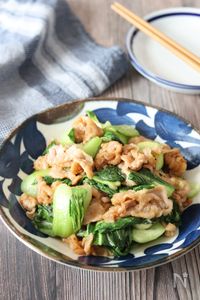 【豚肉とチンゲン菜の生姜炒め】ご飯が進むおかず！