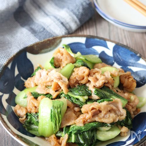 【豚肉とチンゲン菜の生姜炒め】ご飯が進むおかず！