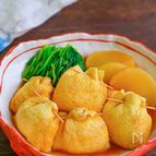 じゅんわり優しい 鶏ひき肉と豆腐の巾着と大根の煮物