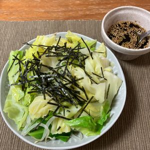 あすかの作ってみた!投稿(『春キャベツともやしの中華風海苔和え』簡単☆あともう1品に♪)