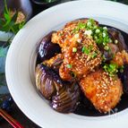 【なすと鶏肉絶品コンビ】とろとろなすと鶏肉の名古屋風ごま風味
