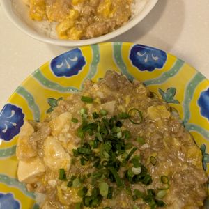 はちわれの作ってみた!投稿(【ふわたま麻婆豆腐丼】水切り不要！包丁まな板いらず)
