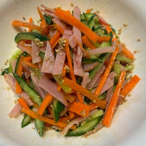 くだもの大好き🧡の作ってみた!投稿(【きゅうりとハムの中華和え】簡単中華サラダ♡副菜にぴったり♬)