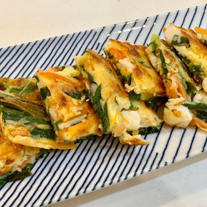 kimiの作ってみた!投稿(【カリもち海鮮にらチヂミ】米粉で絶品！アレンジ無限♪)