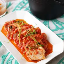 シンプル絶品！ホロホロやわらか豚モモ肉とトマトのコンフィ