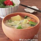 れんこんとしょうがでＷポカポカ♡とろとろれんこん味噌汁♡
