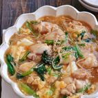 小松菜とえのきと鶏肉のとろーりかき卵煮