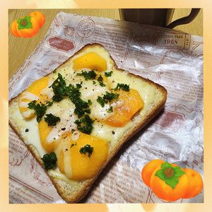 ナムディの作ってみた!投稿(トーストバリエ＊柿とチーズのトースト)