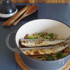 秋刀魚としめじの炊き込みごはん