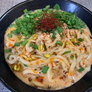 楽ラク手抜キッチン🐶🐾の作ってみた!投稿(ヘルシー豆乳担々うどん)