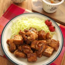 お弁当おかずにも！トンテキならぬ「とりテキ」・厚揚げ入り♪