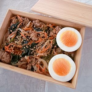 ミルクの作ってみた!投稿(【豚こま旨辛ビビンバ】一緒に炒めて簡単早い!)
