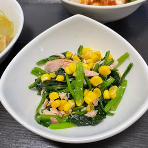 marikoの作ってみた!投稿(栄養満点♪ほうれん草とコーンのツナナムル)