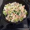 やみつきになる！鶏肉と小松菜のオイマヨチャーハンの工程3