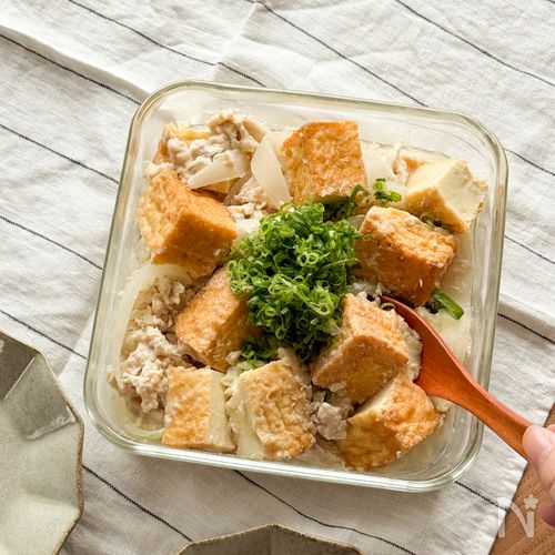 じゅわっと美味しい!厚揚げと鶏そぼろのしょうが煮