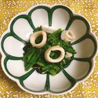 菜の花とイカの塩麹炒め