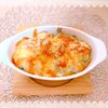 にゃ〜むずの作ってみた!投稿(新じゃが芋と新玉ねぎ、スナップえんどうの春グラタン)