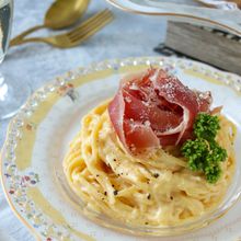 ヘルシー＊冷製カルボナーラ（生クリーム＆牛乳不使用）