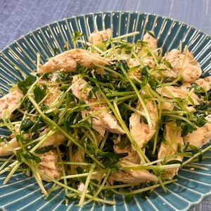 楽ラク手抜キッチン🐶🐾の作ってみた!投稿(シャキシャキ食感♩豆苗と鶏ささみのうま塩ナムル)