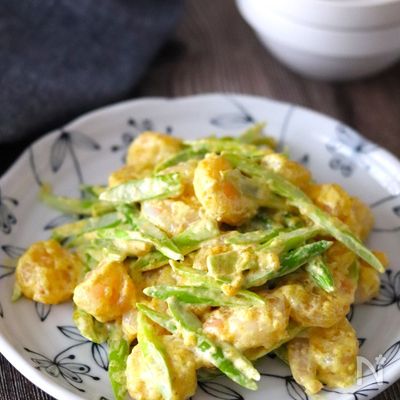 レンチンでできる！子供も大好き♡カレー風味の海老マヨ