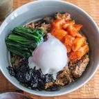 【ローリングストック】さば缶とキムチの旨辛ビビンバ風混ぜご飯