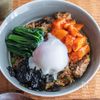 【ローリングストック】さば缶とキムチの旨辛ビビンバ風混ぜご飯