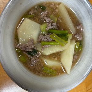 752954の作ってみた!投稿(レンジで簡単！豚ひき肉とかぶのとろみ煮【調味料大さじ1】)