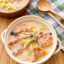 【鶏肉と白菜の和風クリーム煮】牛乳とだししょうゆで味付け楽！