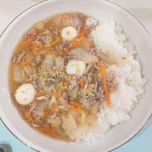 milkの作ってみた!投稿(【ひき肉と白菜のあんかけごはん】10分で完成！レンジで楽々♪)