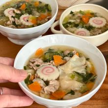 なんか懐かしい【給食ワンタンスープ】