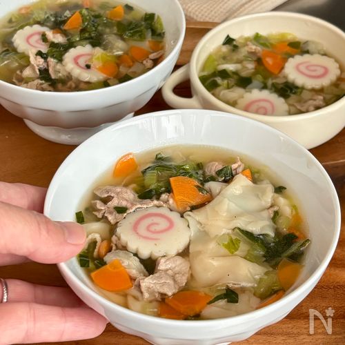 なんか懐かしい【給食ワンタンスープ】