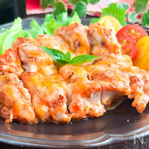 チーズとろ～り♡鶏もも肉のケチャマスタード焼き