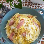 フライパンdeウインナーとキャベツの濃厚和風クリームパスタ