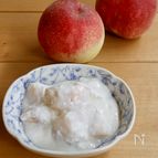 朝食に！白桃ヨーグルト