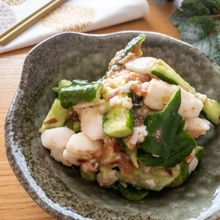 ノンオイルでヘルシー♪美味しい♡きゅうりと長芋の梅おかか和え