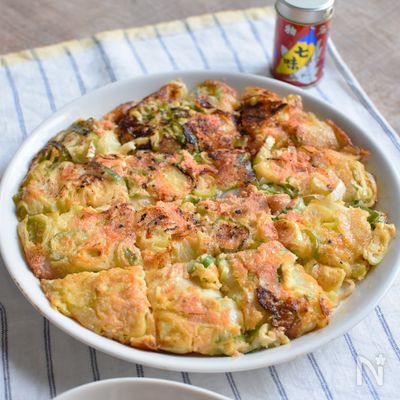 粉使わない♪長ネギ明太もちチーズチヂミ！