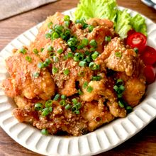 ポン酢で簡単♪【鶏むね肉のごまポン唐揚げ】