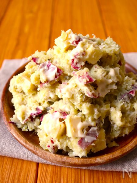 レンジで7分！【簡単さつまいもサラダ】チーズ入り♩