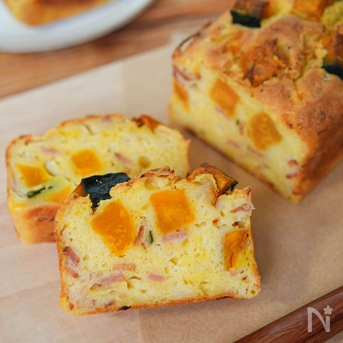 かぼちゃとベーコンの米粉ケークサレ