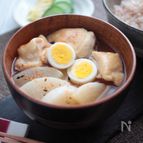 うずらの卵入り！鶏肉と大根のお味噌汁