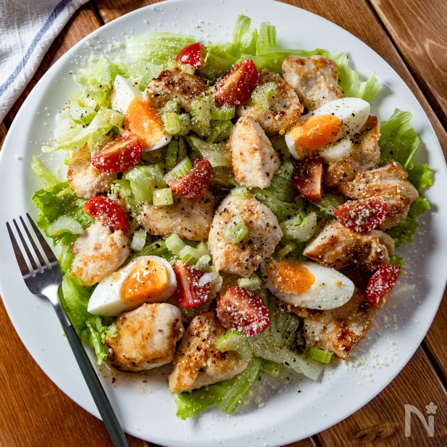 ギリシャ風レモンガーリックチキンサラダのレシピ