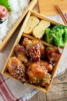 冷めてもしっとり♪【鶏むねとかぼちゃの唐揚げ甘辛あん】