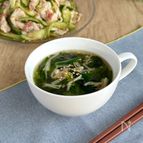 しゃぶしゃぶの茹で汁で？！　旨み濃縮わかめスープ