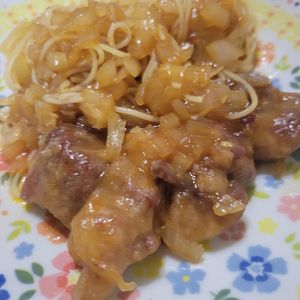 1バーバミーひ「れら、小さいのの作ってみた!投稿(ワンパン10分！【絶品オニオンソースのトンテキ】ご飯すすむ♩)
